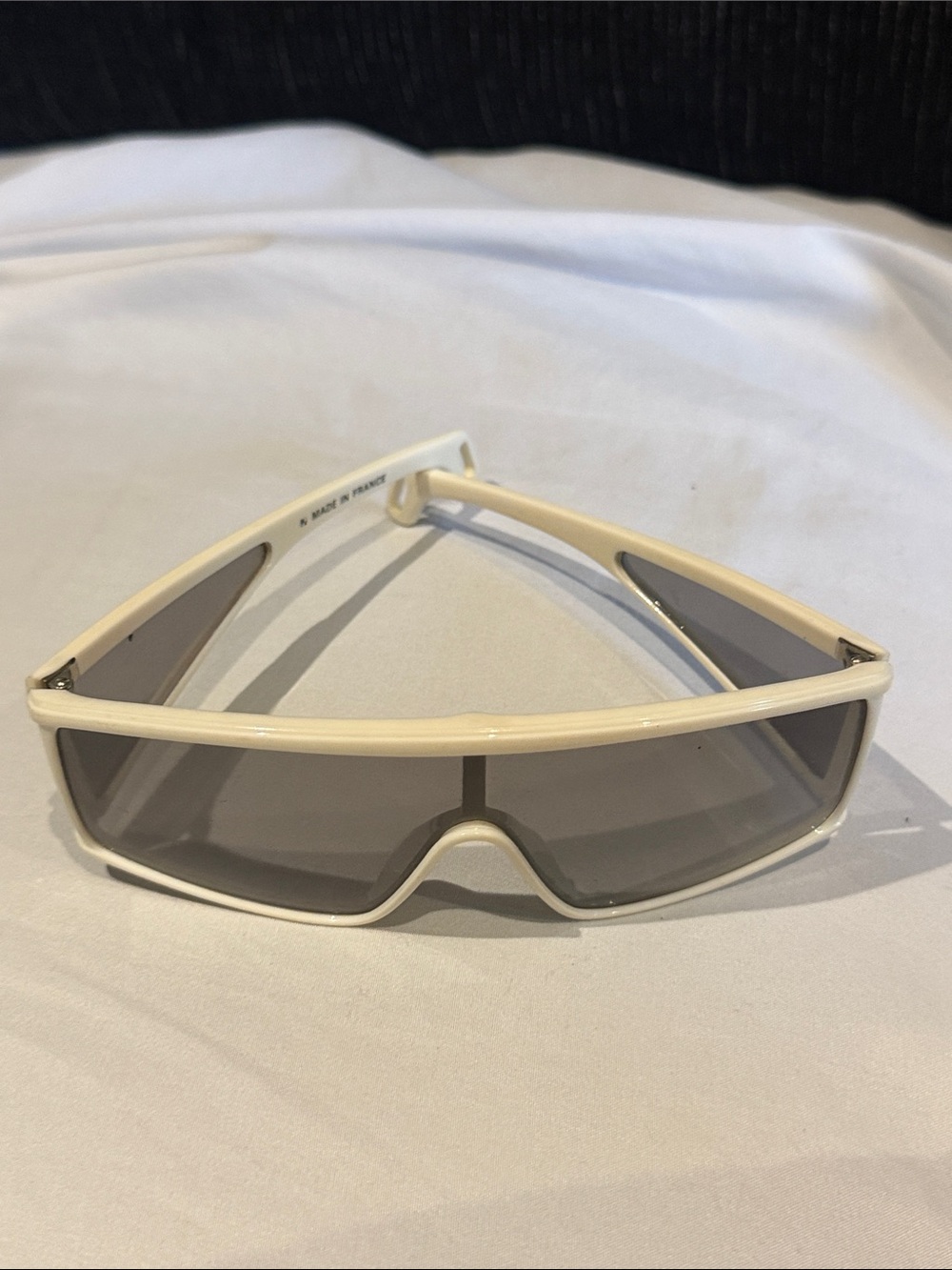 Roland White Futuristic Shield Sunglasses
